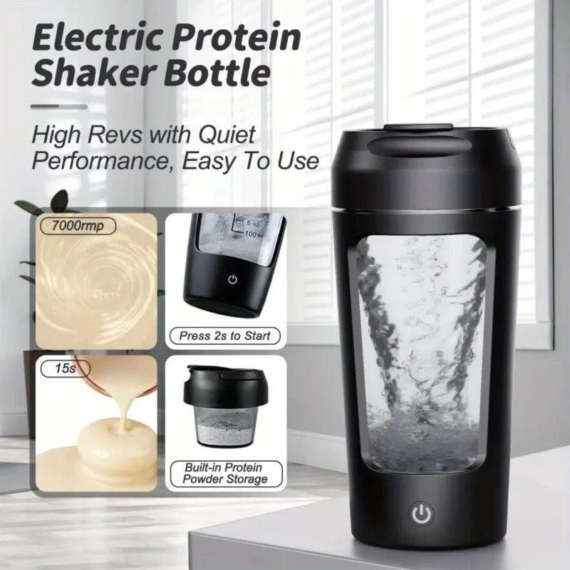 PowerMix Pro: 650ml Electric Protein Shaker – Rechargeable & Self-Stirring Blender Cup