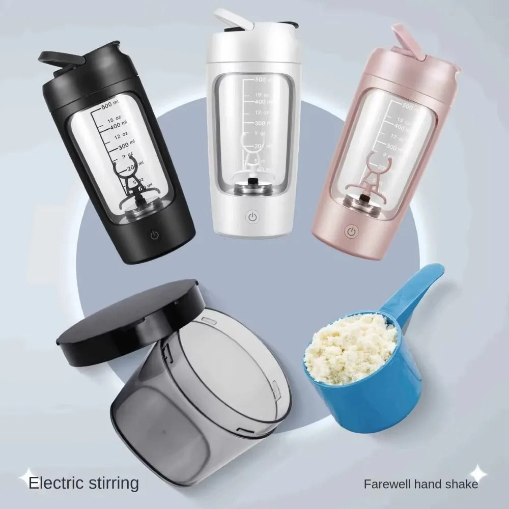 PowerMix Pro: 650ml Electric Protein Shaker – Rechargeable & Self-Stirring Blender Cup